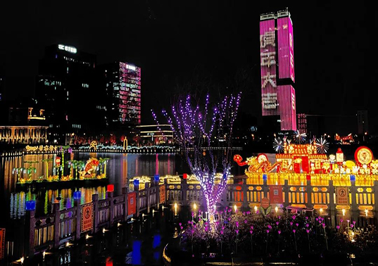 领路人集团打造的莘庄商务区夜景灯光荣登央视春节专题报道